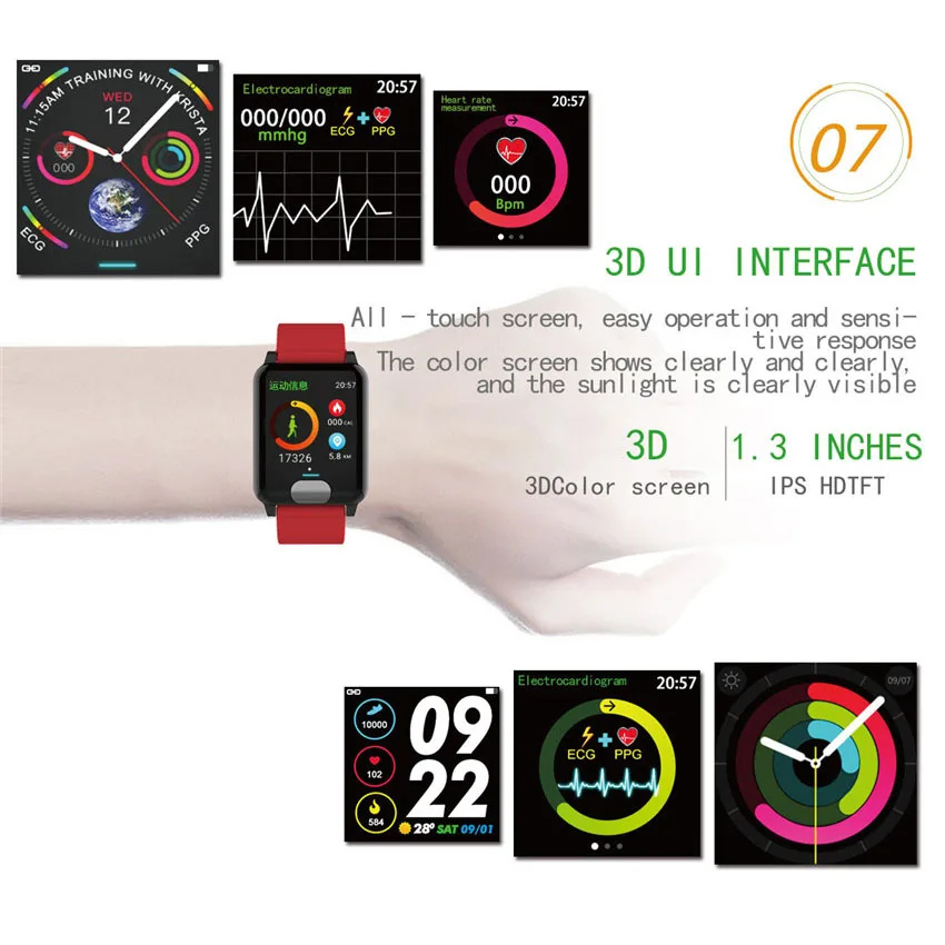Профессиональные смарт-часы ECG PPG для мужчин и женщин Pulse Reloj Inteligente цветные
