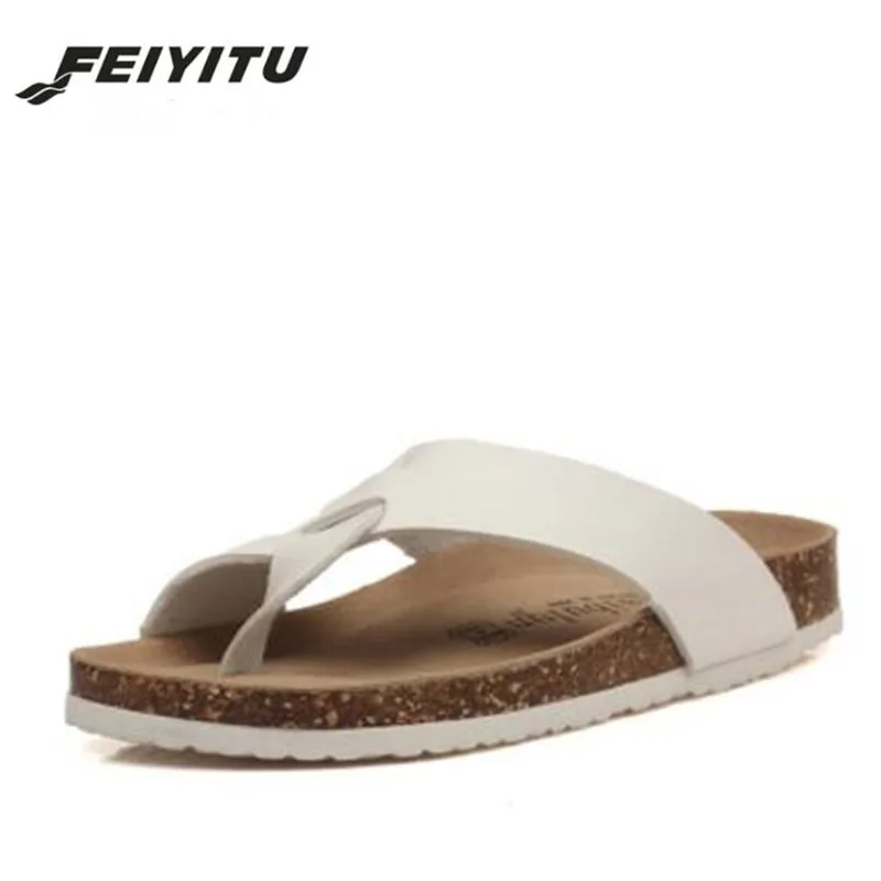 Новинка от FeiYiTu женские шлепанцы из искусственной пробки повседневные