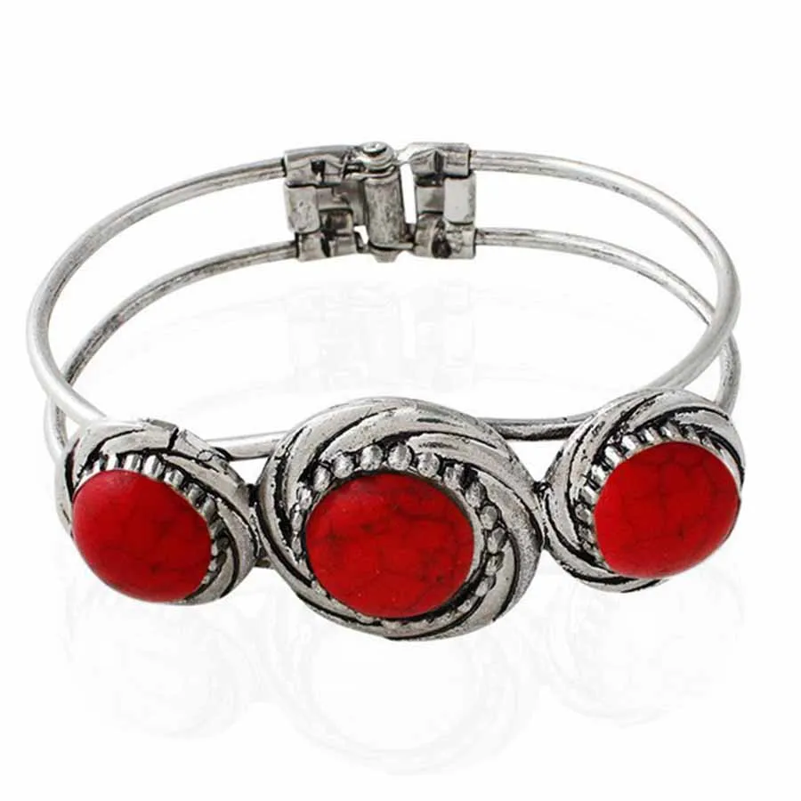 Женский браслет с синими камнями Eed винтажный регулируемый серебряным покрытием