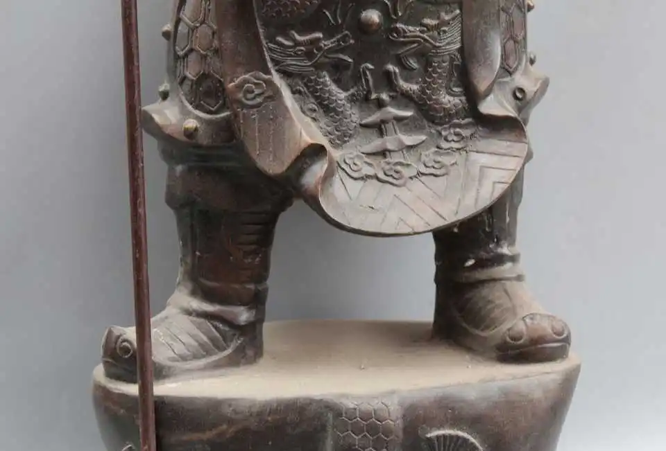 25&quot China Chinese Bronze martial Stand Warrior General Guan Gong Yu Statue Sculp | Дом и сад