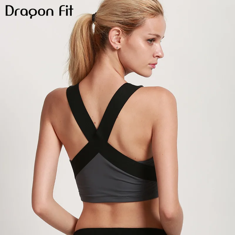 Спортивный бюстгальтер Dragon Fit для женщин, топ для фитнеса, ударопрочный бюстгальтер для йоги, Защитный Бюстгальтер, для тренировок в тренажерном зале, топы для йоги, пуш-ап, спортивная одежда