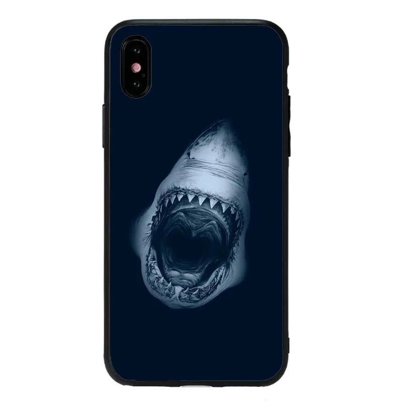 Мягкий чехол для телефона из ТПУ с рисунком морских китов акул рыб iPhone5S SE 6 6SPlus 7