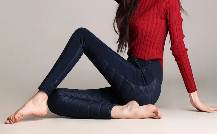 Moda Jihan, женские зимние штаны, дизайн, ветрозащитные пуховые штаны, сшитые, тонкие, теплые, с высокой талией, плюс, плотные, бархатные брюки, штаны