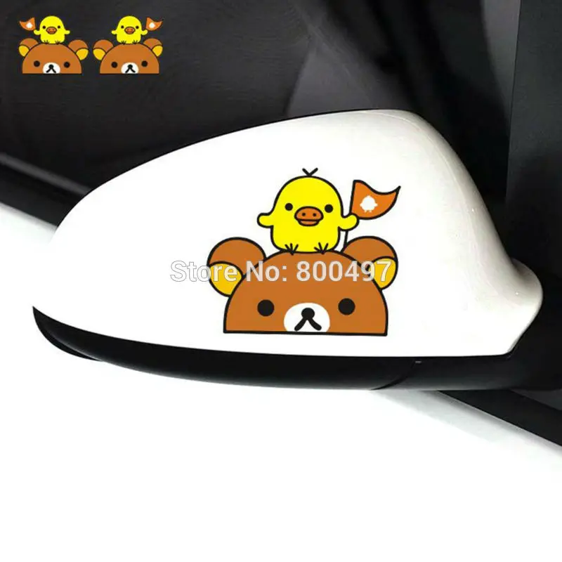 Новые забавные мультфильм милый медведь Rilakkuma курица автомобильные наклейки для