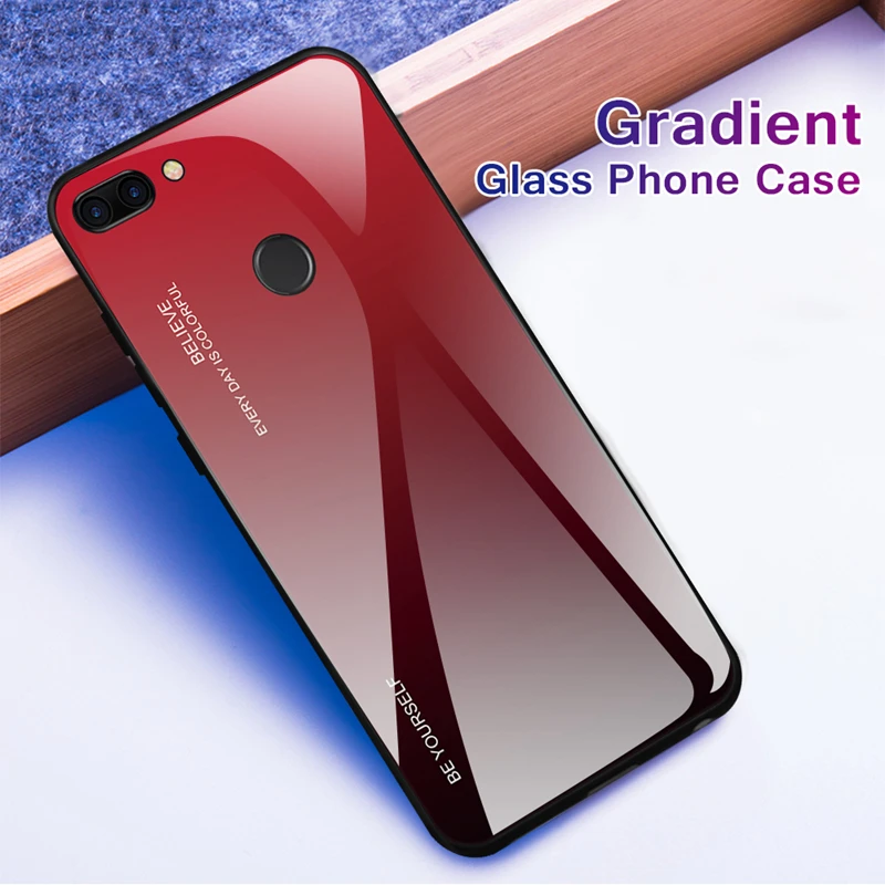 Роскошный градиентный чехол из закаленного стекла для Huawei P Smart Pro 2019 FIG LX1 POT Z STK L21