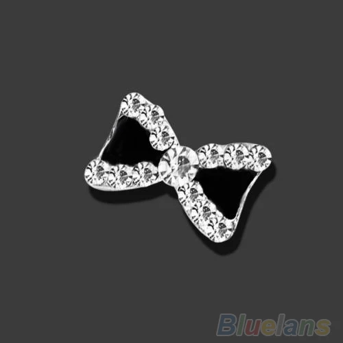 Hot10pcs 3D металлические стразы Стикеры бантом ногтей художественные блестки