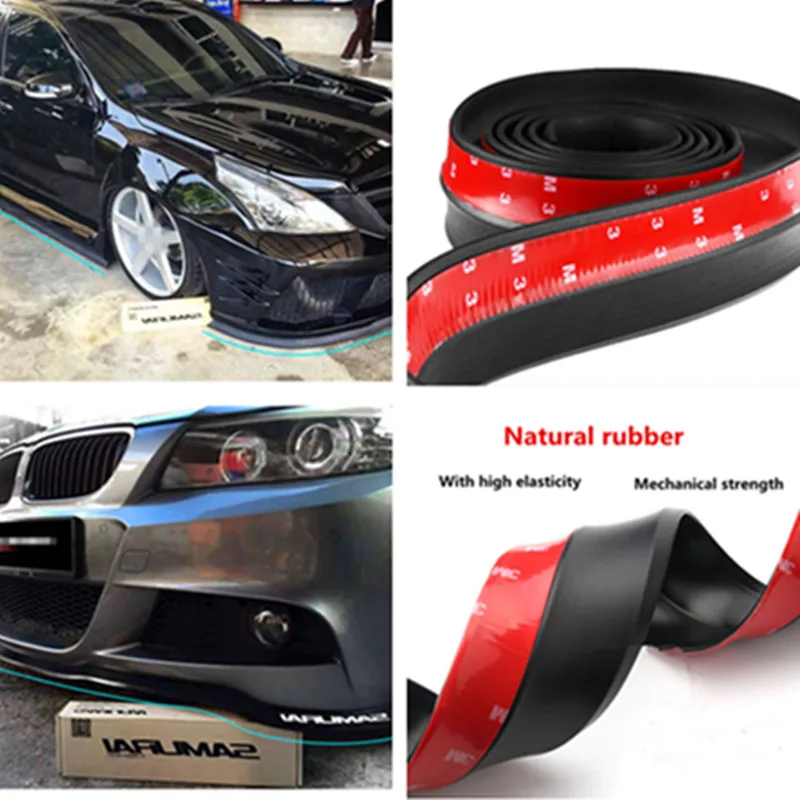 2.5M Car styling Front Lip Bumper Rubber Strip Skirt Protector for Renault clio megane 2 3 captur logan kadjar accessories | Автомобили и
