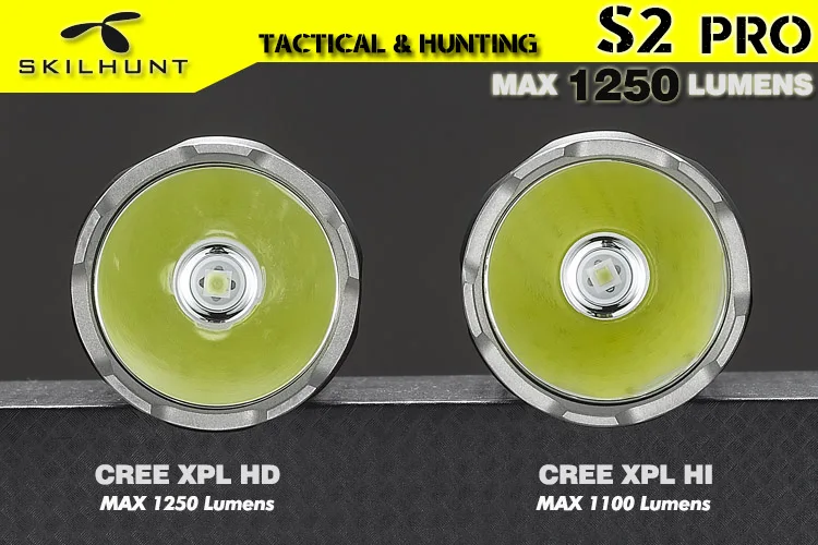 Новинка 2017 светодиодный тактический фонарик SKILHUNT S2 PRO CREE XP-L HD или HI с USB-зарядкой