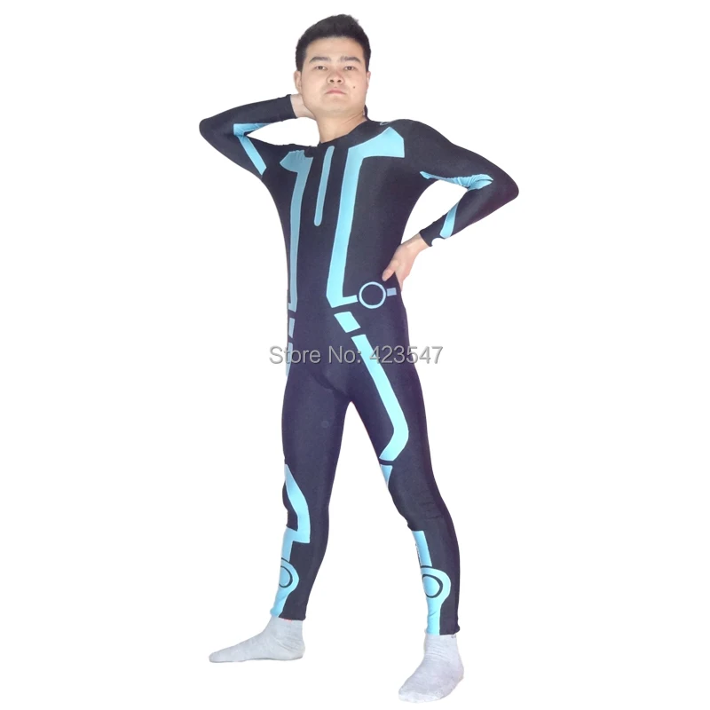 Мужской костюм трона из спандекса Tron вечерние костюмы на Хэллоуин зентай CSC3213|zentai