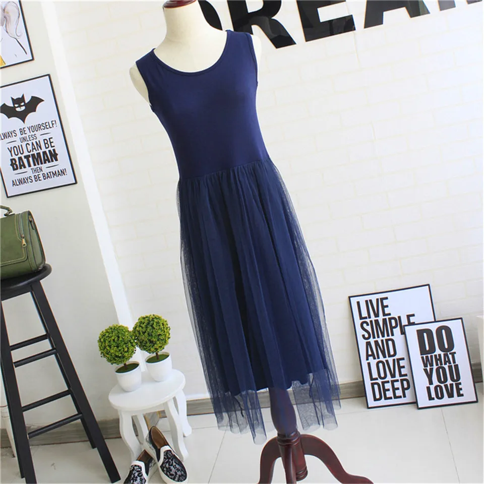 Женское платье майка без рукавов OKA373 летнее однотонное Сетчатое из модала