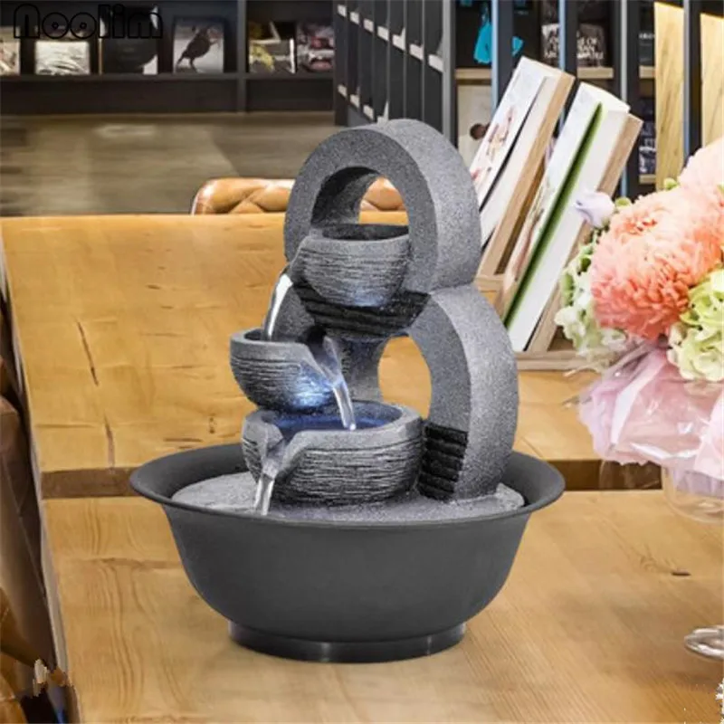 Смола фэн шуй водный Фонтан СВЕТОДИОДНЫЙ шар офисный открывающийся подарок на