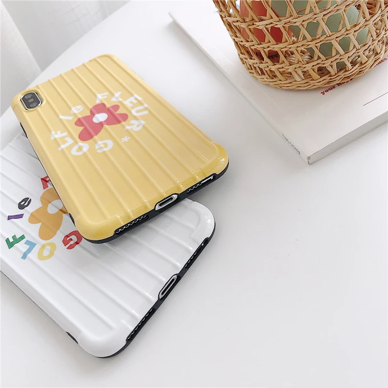 Glam Phone Case Fashion Flower Suitcase for iPhone XS Max XR X 8plus 8 7plus 7 6S/6 Plus Soft Tpu Back Cover | Мобильные телефоны и