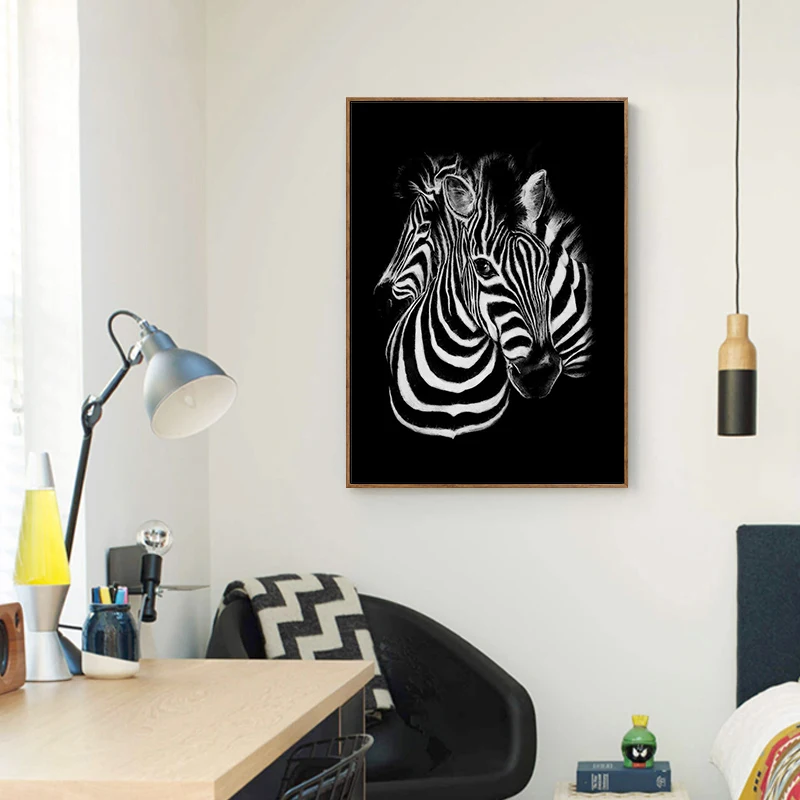 Animal Zebra Posters and Prints Nordic Canvas Art Painting Home Decor Wall Lovely Minimalist Picture for Living Room | Дом и сад