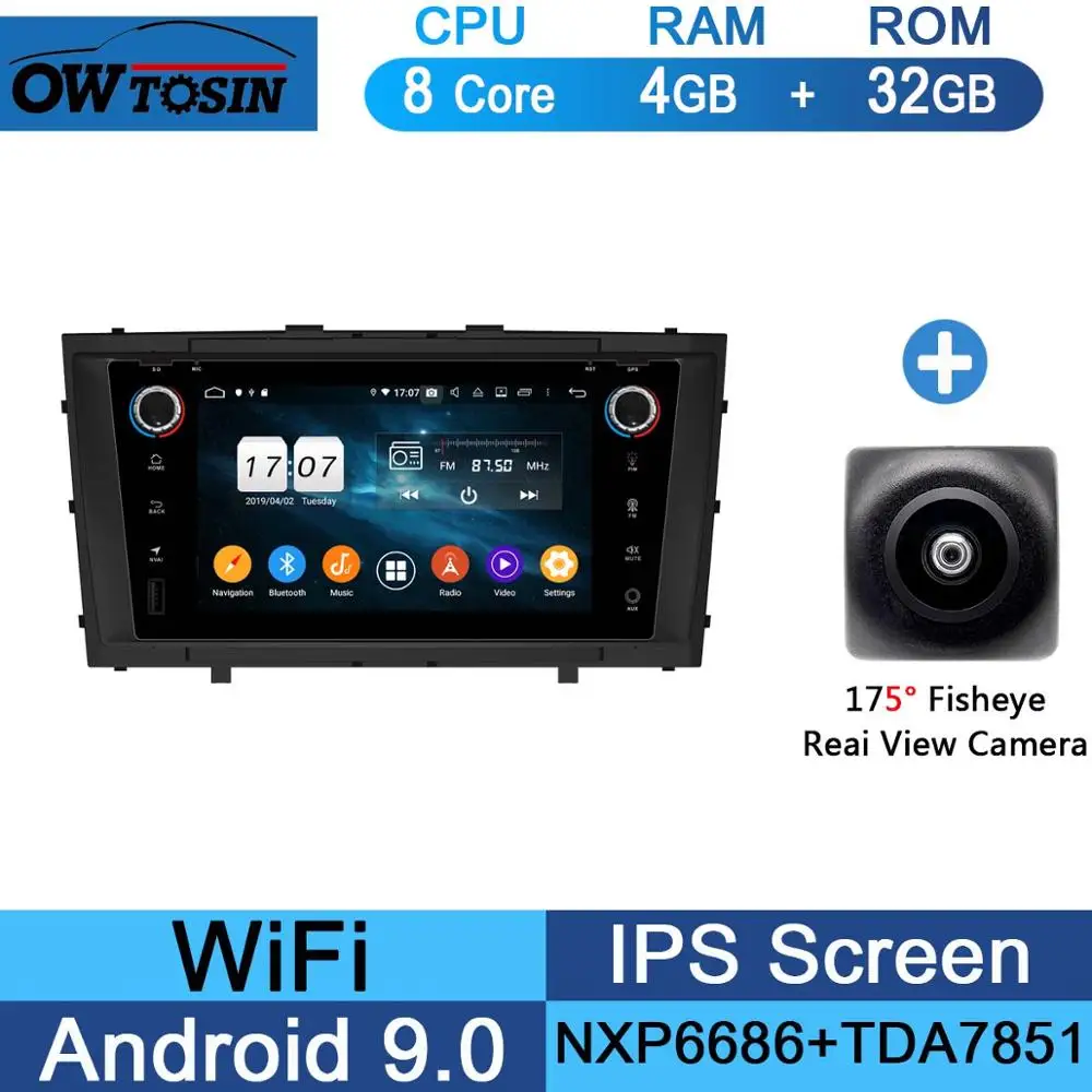 32G Fisheye Camera " ips 8 Core, 4 Гб+ 64G Android 9,0 автомобиля DVD навигационный GPS радиоприемник для Toyota Avensis 2009 2010 2011 2012 2013 DSP CarPlay попугай BT - Цвет: 32G Fisheye Camera