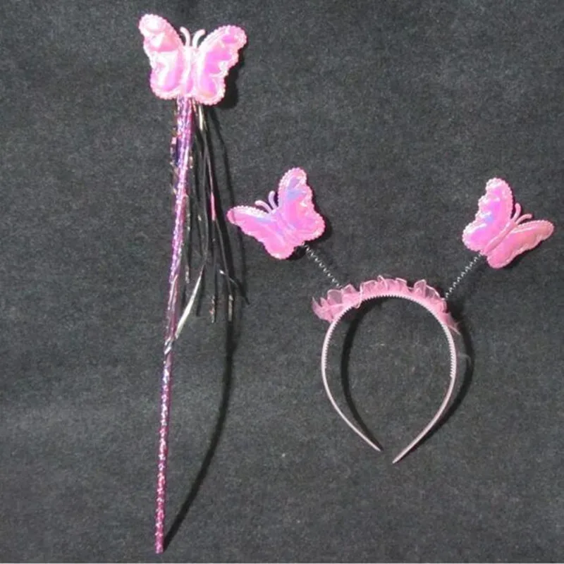 LED Light Angel Wings Headband Fairy Wand Sticks Kids Girls Princess Cosplay Costume Accessries Fancy Dress Halloween | Тематическая