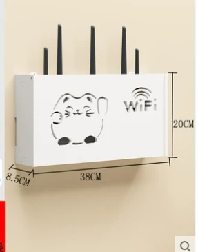 Беспроводной Wi-Fi маршрутизатор Коробка Для Хранения ПВХ панель полка настенный штекер доска кронштейн для хранения кабеля Органайзер Домашний декор - Цвет: L
