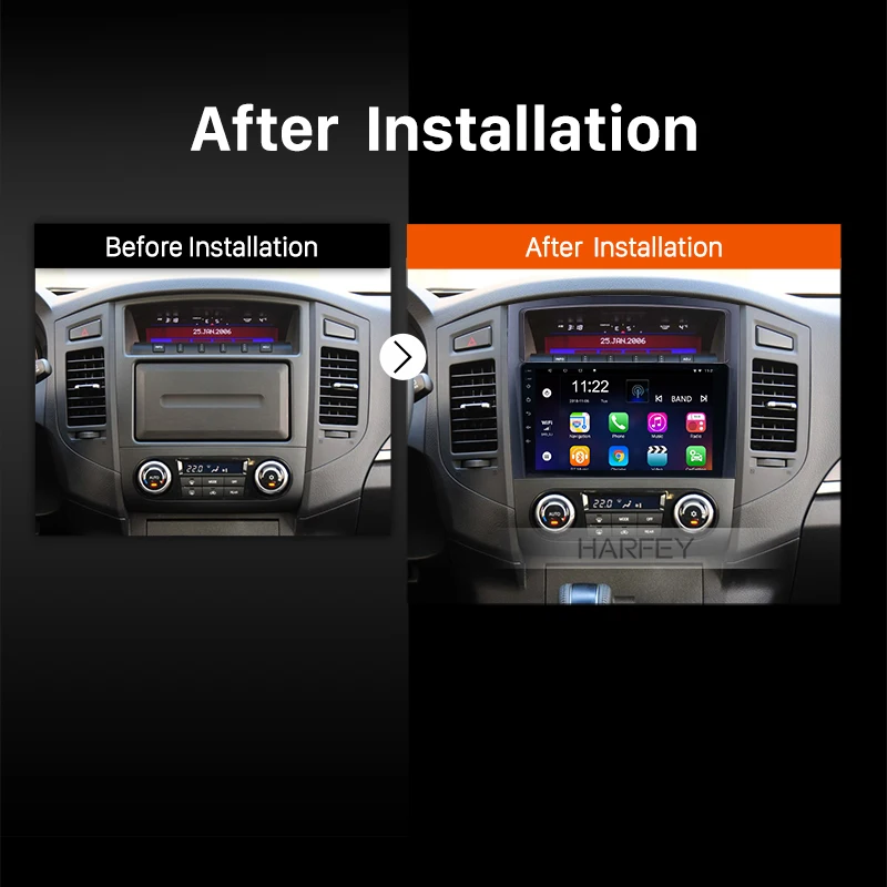 Harfey 9 &quotGPS навигация Android 8 1/9 0 2Din автомобильное радио для Mitsubishi PAJERO V97/V93 2006-2013