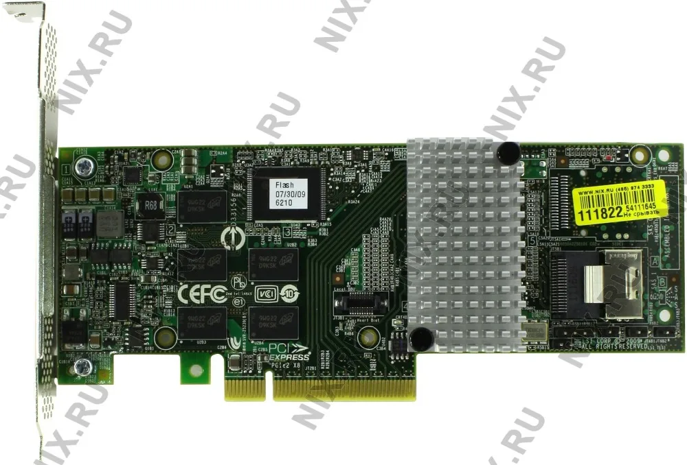 RaidStorage Avago LSI 3ware SAS 9750-4I LSI00215 кабели б/у 8 портов 512 МБ кэш SFF8087 RAID0.1.5.6 Фотокарта