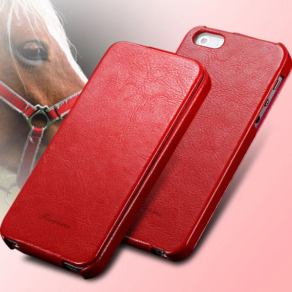 Floveme логотип бренда для iPhone 5 Ретро люкс Флип Crazy Horse кожаный чехол Apple IPhone 5S г
