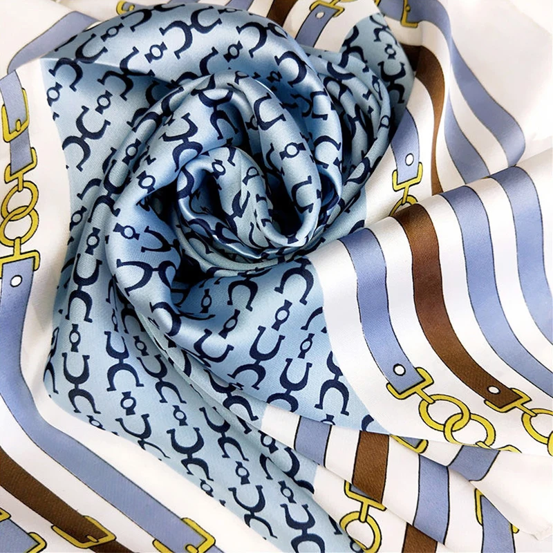 Элегантный геометрический Шелковый квадратный шарф Женский обруч для волос