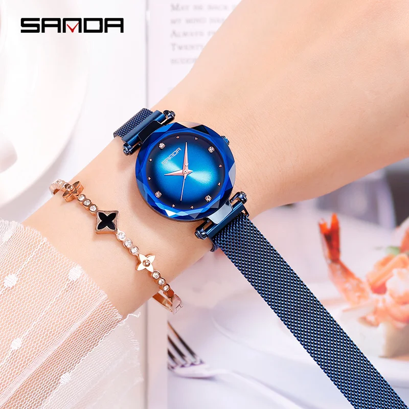 Роскошные женские часы магнитные звездного неба модные кварцевые наручные с