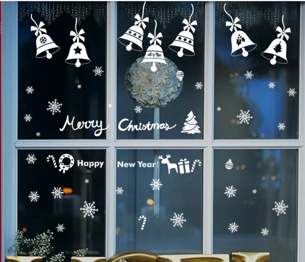 

Christmas Bells Beautiful Romantic Creative Glass Window Stickers Decorated Wall Stickers Environmental Protection Can Be Remove