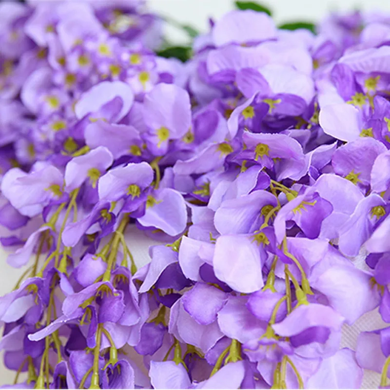 

1pc 110cm Artificial Flower Hanging Plant Silk Wisteria Fake Garden Hanging Plants Wedding Decoration Home Garden Supplies