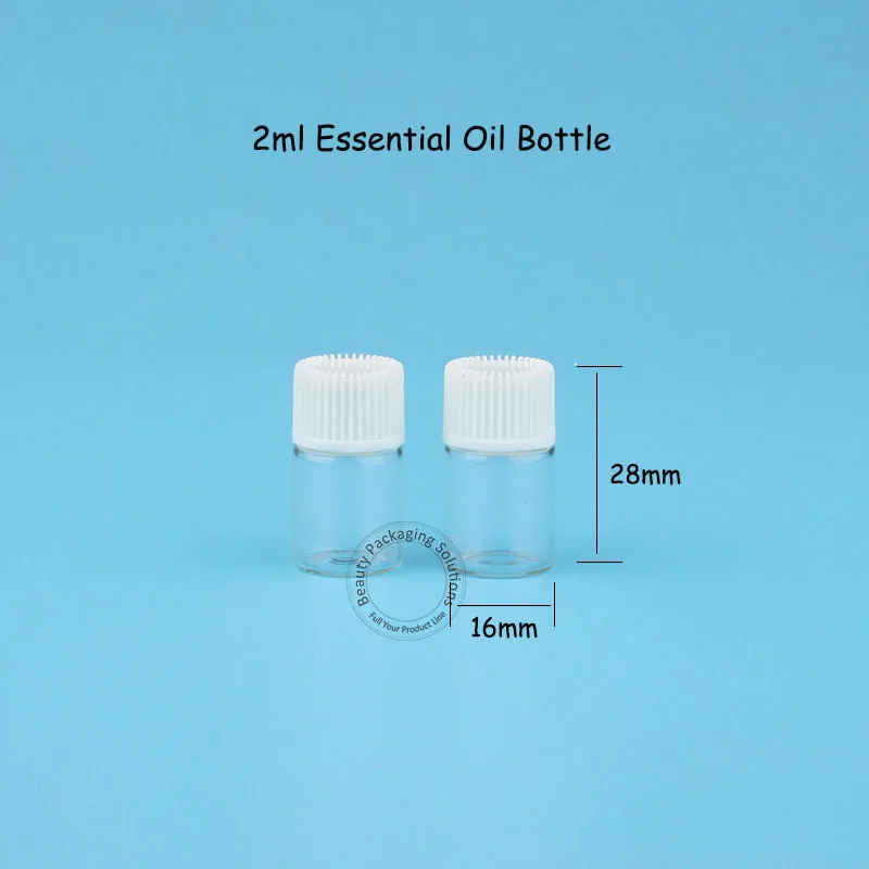 50pcs/Lot Promotion 2ml Glass Bottle Essential Oil Perfume Container Small Sample Use Vial with Screw Cap Refillable Packaging | Красота и