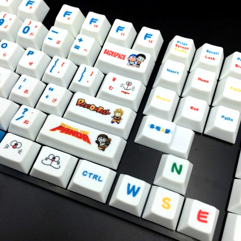 Doraemon японский Languag PBT брелки Топ Печатный 109 набор ключей профиль для Cherry MX переключатели Механическая игровая клавиатура