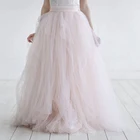 Женская длинная фатиновая юбка Haute Couture, элегантная бальная юбка розового цвета для невесты, 2018