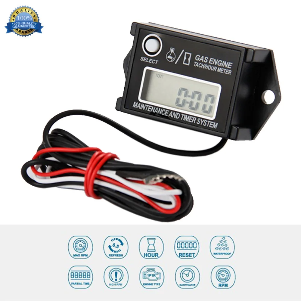 

Digital Waterproof Reset Maintenance Minder Tachometer Hour Meter