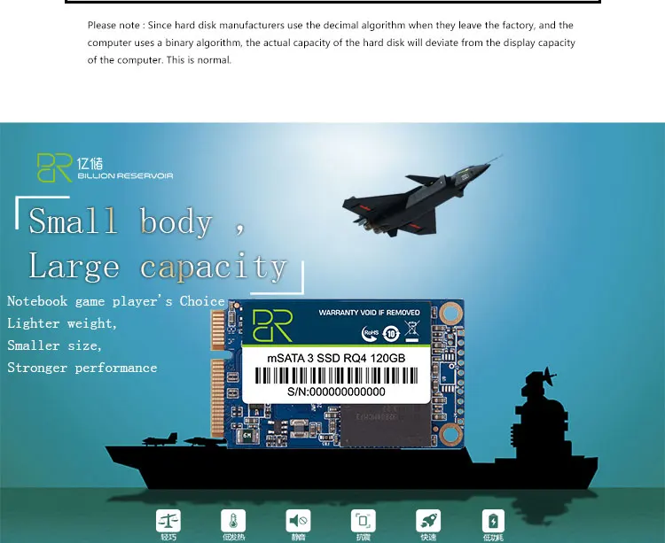 BR ssd msata 120 ГБ 240 ГБ msata-SATA 64 Гб внутренний ssd жесткий диско-диск для ноутбуков ПК