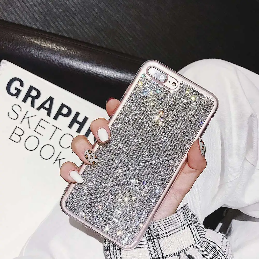 Чехол Boucho для телефона с серебристыми блестками iPhone 12 11 Pro XS MAX XR X мягкий