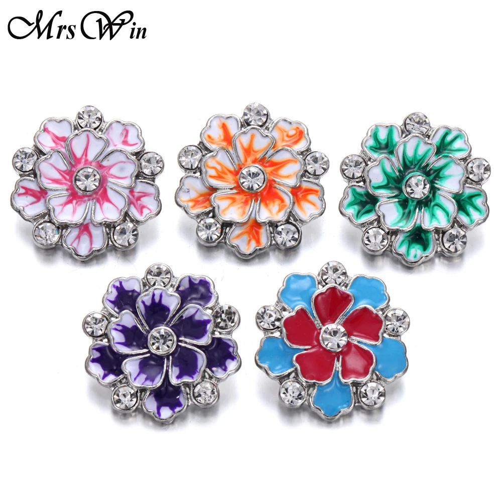 6 шт./лот новинка ювелирное изделие с кнопками цветные стразы 18 мм цветком кнопки