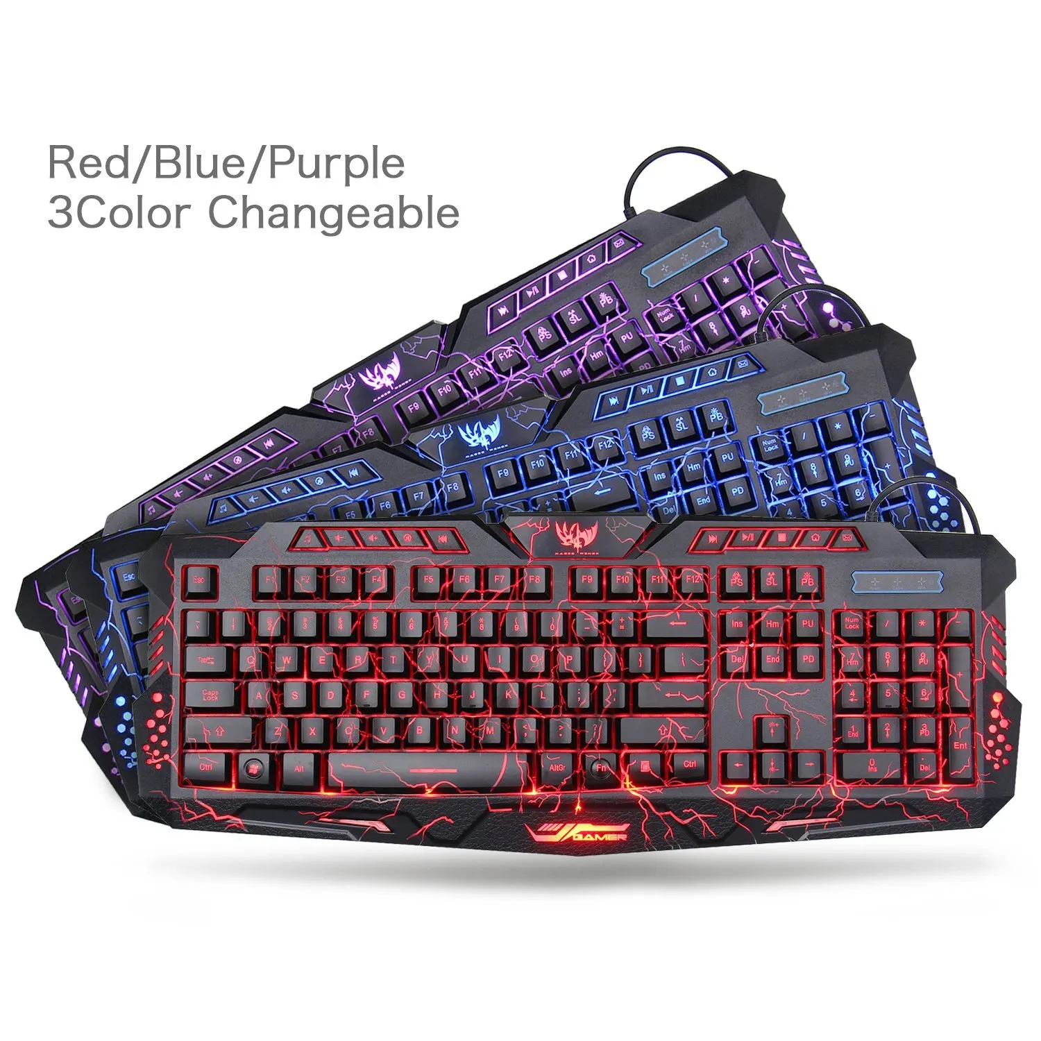 backlit russianenglish gaming keyboard crack gaming mouse 6 buttons breathing light colorful mice free global shipping