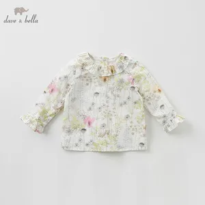 Футболка детская, для девочек, DB9947, с цветочным принтом