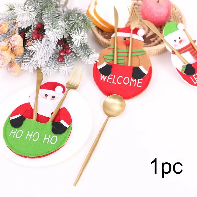 2018 Новый Кухня сумка для посуды мультфильм карманные рождественские украшения