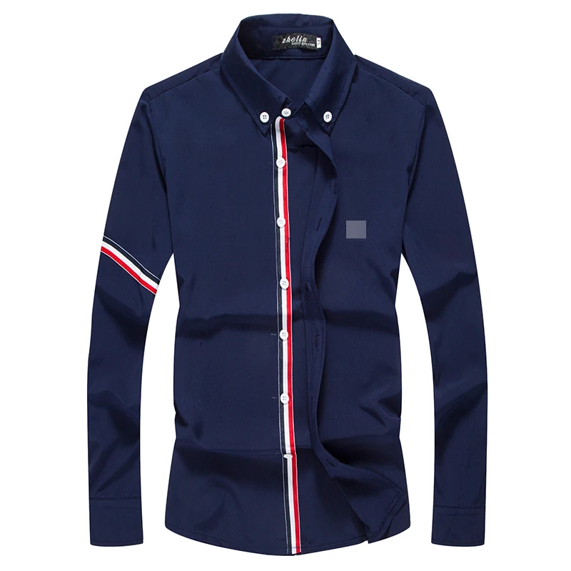 

2018 Simple hit color solid color fashion men's shirt new dress shirt Slim long-sleeved casual business shirt M-XXL YUJIWE