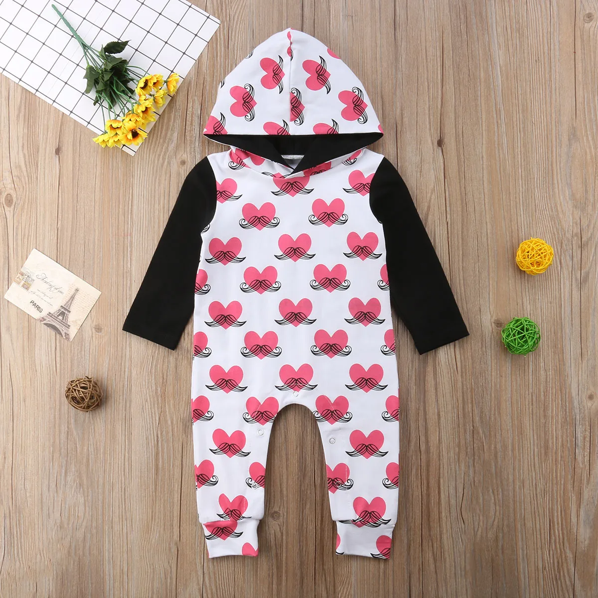 Осенне зимний теплый милый комбинезон для маленьких девочек и мальчиков с