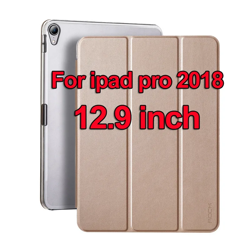 gold 12.9inch Rock для iPad Pro 11 12,9 дюймов из искусственной кожи чехол ультра тонкий флип-чехол Чехол для iPad pro 12,9 Coque Fundas - Цвет: gold 12.9inch