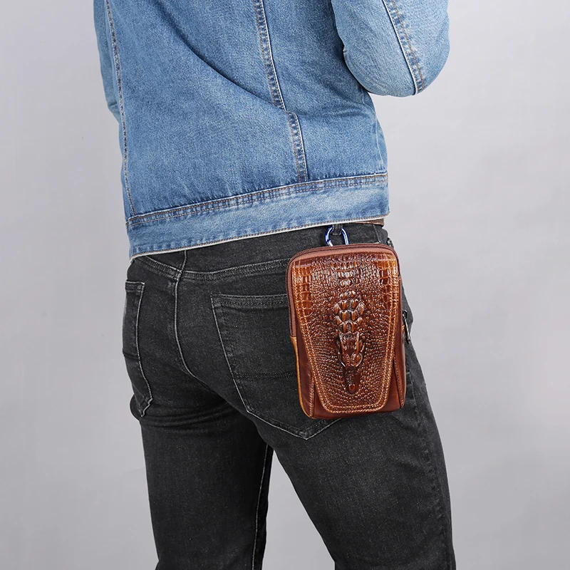 2018 Новый Для мужчин масло воск аллигатора узор из натуральной кожи для отдыха и