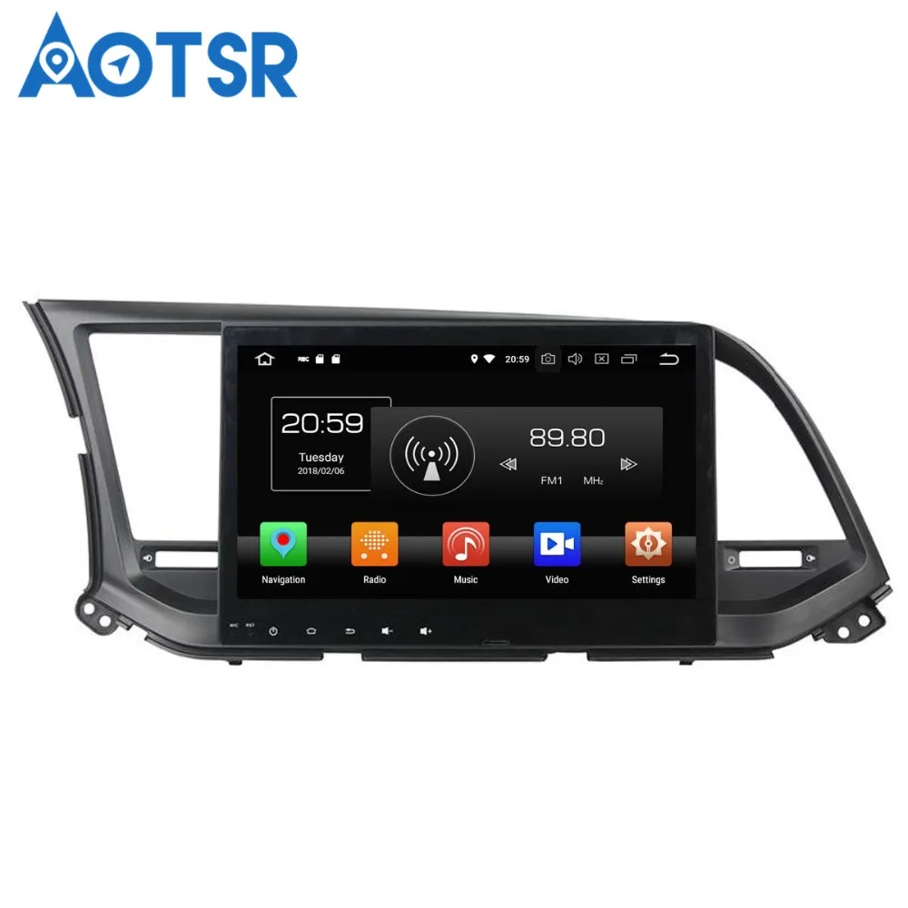 Автомобильный DVD плеер Aotsr Android 8 0 с GPS навигацией для Hyundai Elantra 2016 2018 мультимедийный