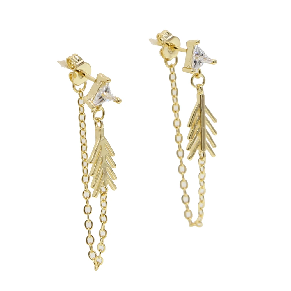 Дешевые висячие серьги с листьями и перьями 2021 золото женские в стиле бохо