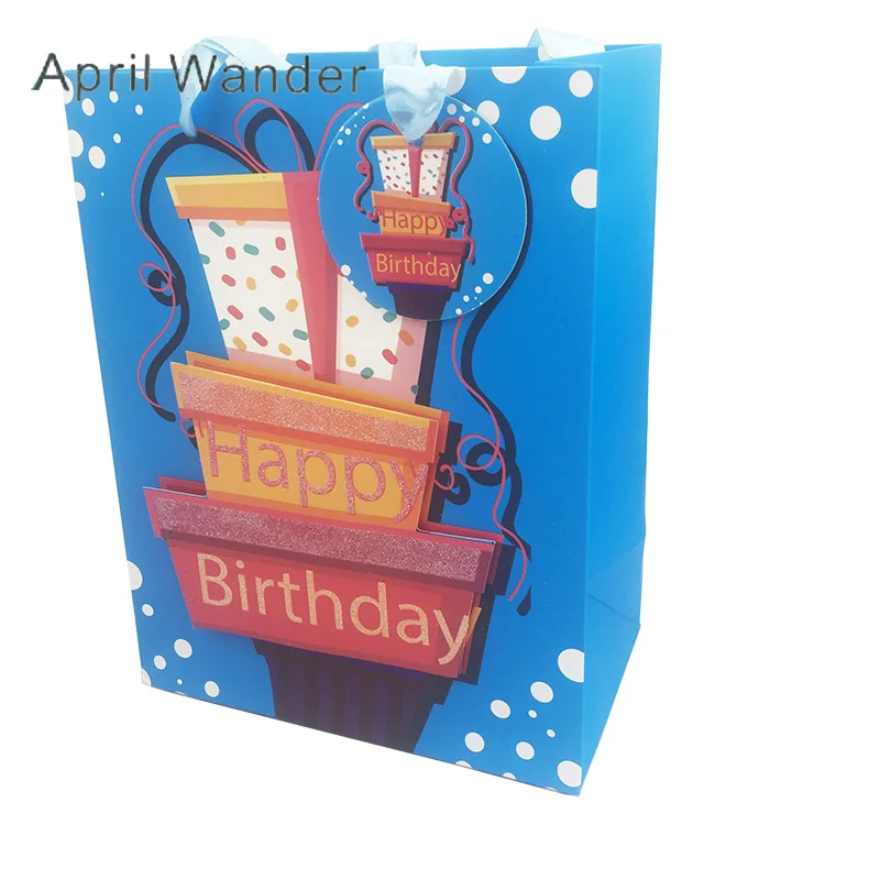 4 шт./лот милые блестящие сумки для вечевечерние НКИ в честь Дня Рождения Бумажные