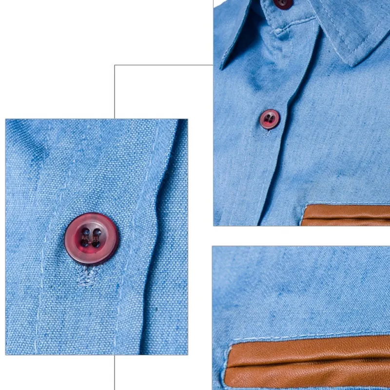 Новая популярная модная мужская джинсовая рубашка из денима повседневные