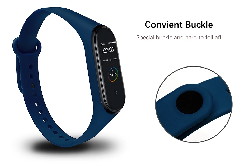 BOORUI mi band 4 ремешок для xiaomi mi band 4 ремешок на запястье чистый цветной relogio inteligente силиконовый сменный для xiaomi mi 4