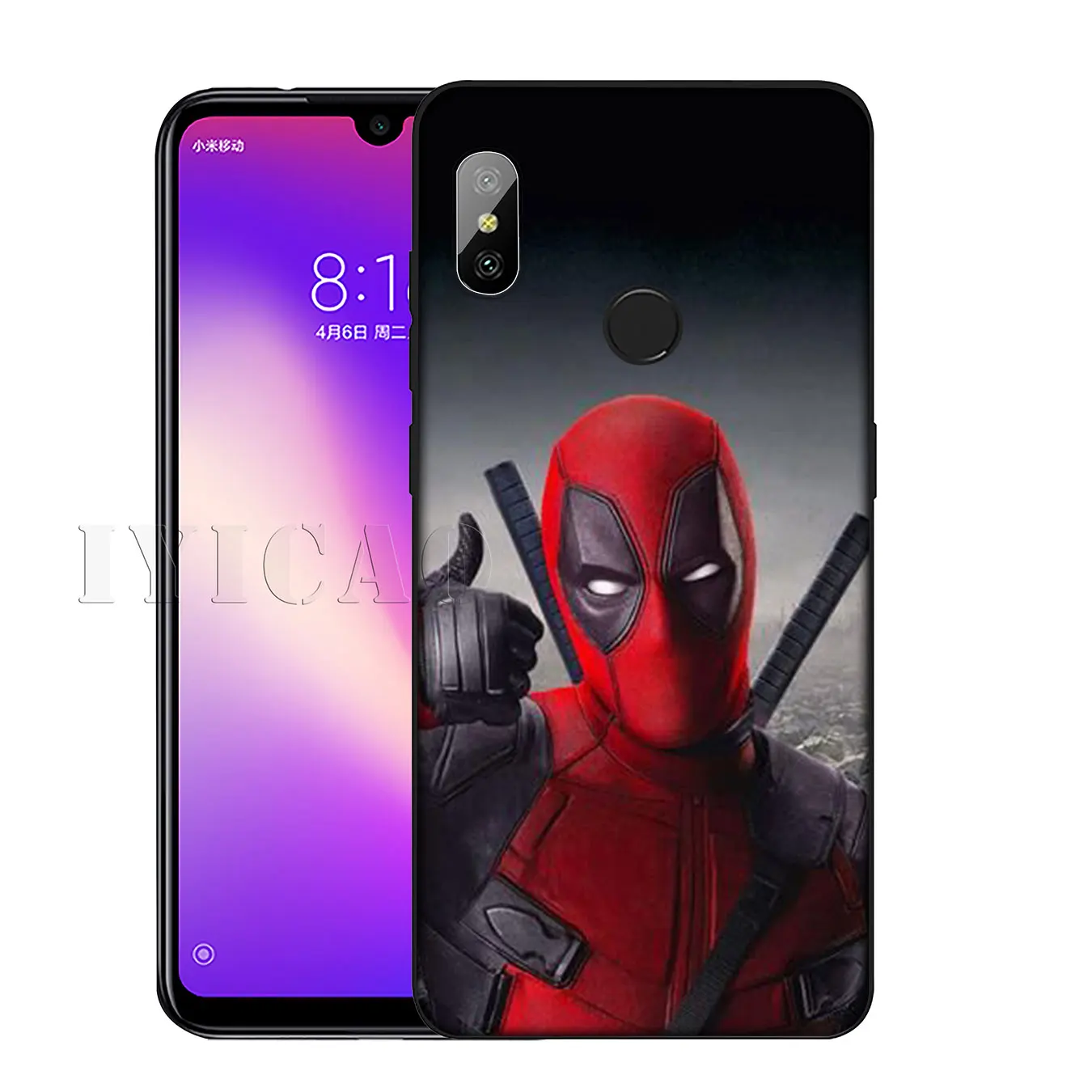 IYICAO Deadpool Soft Silicone Phone Case for Xiaomi Redmi K30 K20 8A 7A 6A 5A S2 GO Note 8 8T 7 5 6 Pro Black TPU Cover |