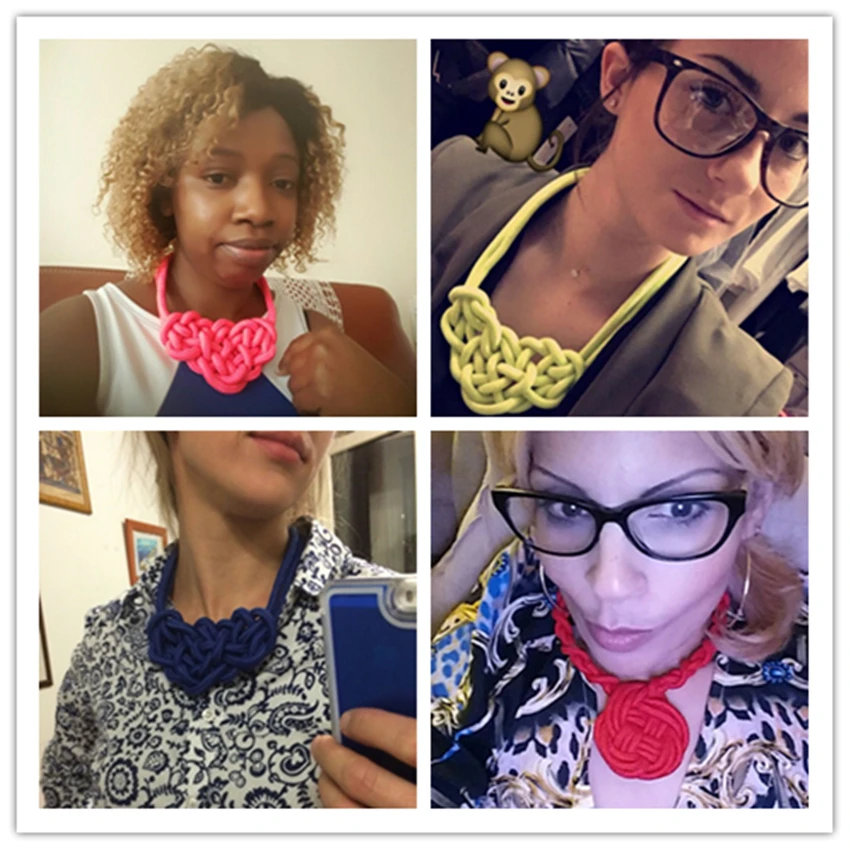 Хлопковое ожерелье ручной работы чокер Shourouk массивное Модные ювелирные изделия