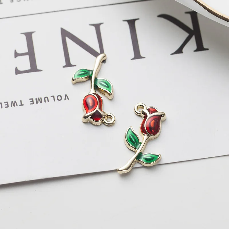 Подвеска в виде цветка розы из металлического сплава 19 Х9 мм 24 х13 20 шт. | Украшения