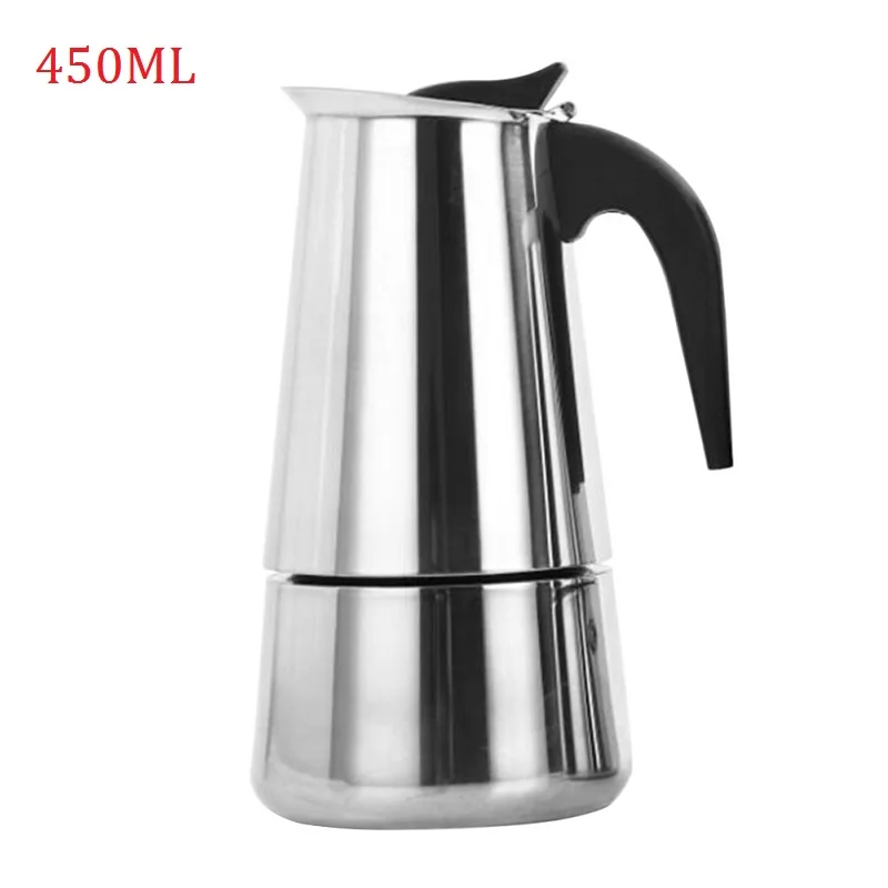 450ml B Кофе разработчиков в итальянском стиле топ Moka эспрессо Cafeteira Кофеварка 100/200/200/450 мл Плита Кофе горшок Кофе производителей - Цвет: 450ml B